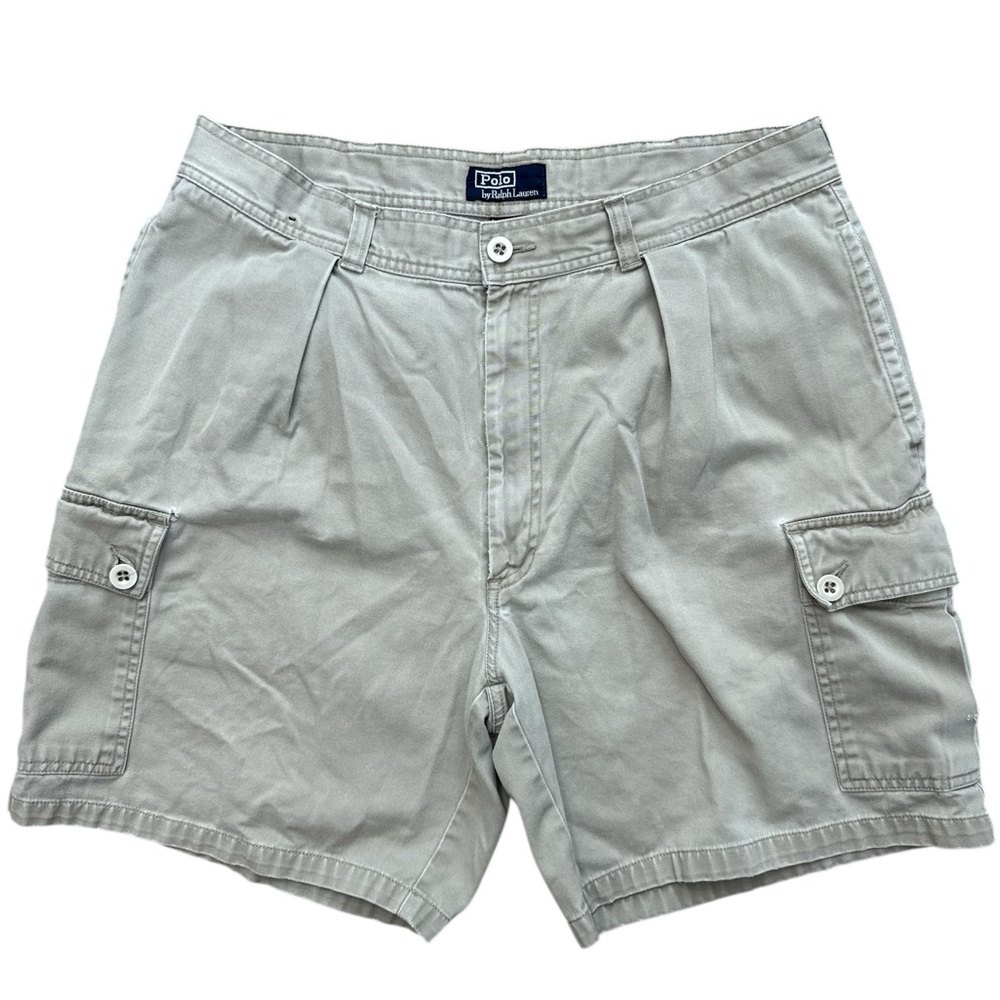 Vintage Polo Ralph Lauren Men’s Beige Cargo Shorts‎ Size 36 Casual Pockets